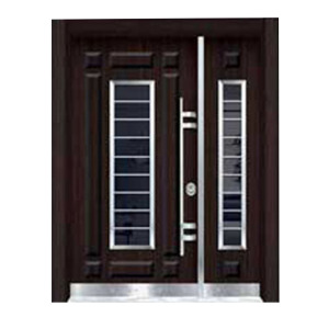 TR-3709 Alphi Ceviz - Krom - Siyah Bina Giriş Kapısı
